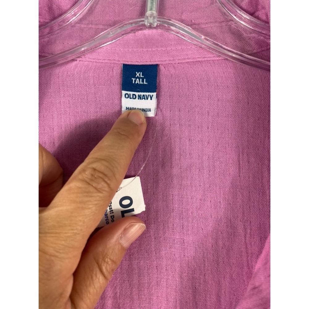 NWT Old Navy Shirt Women Sz XL Tall Oversized Orchid Pink Gauzy Cotton Relaxed - Picture 4 of 13